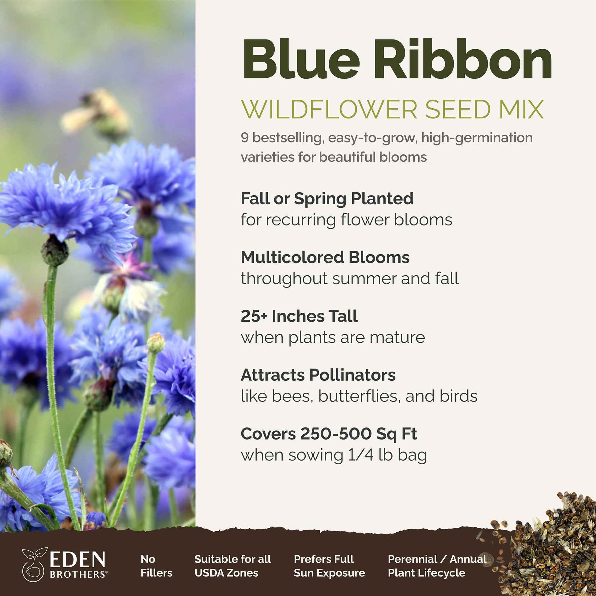 blue flower seeds Bulk Blue Ribbon - Blue Flower Seed Mix