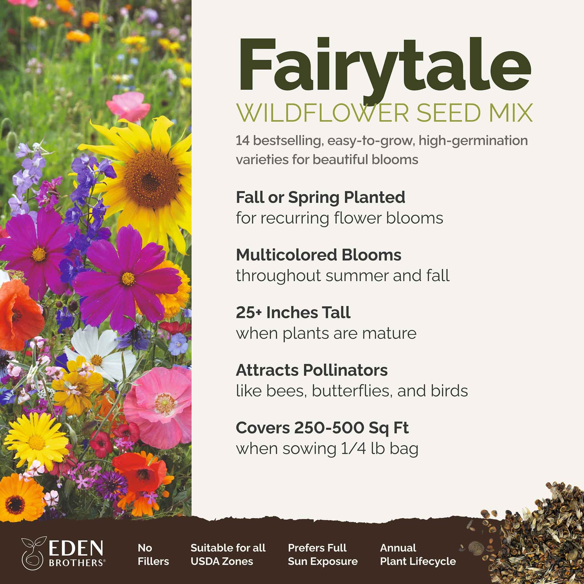 eden brothers midwest wildflower seed mix Bulk Fairytale Flower Seed Mix