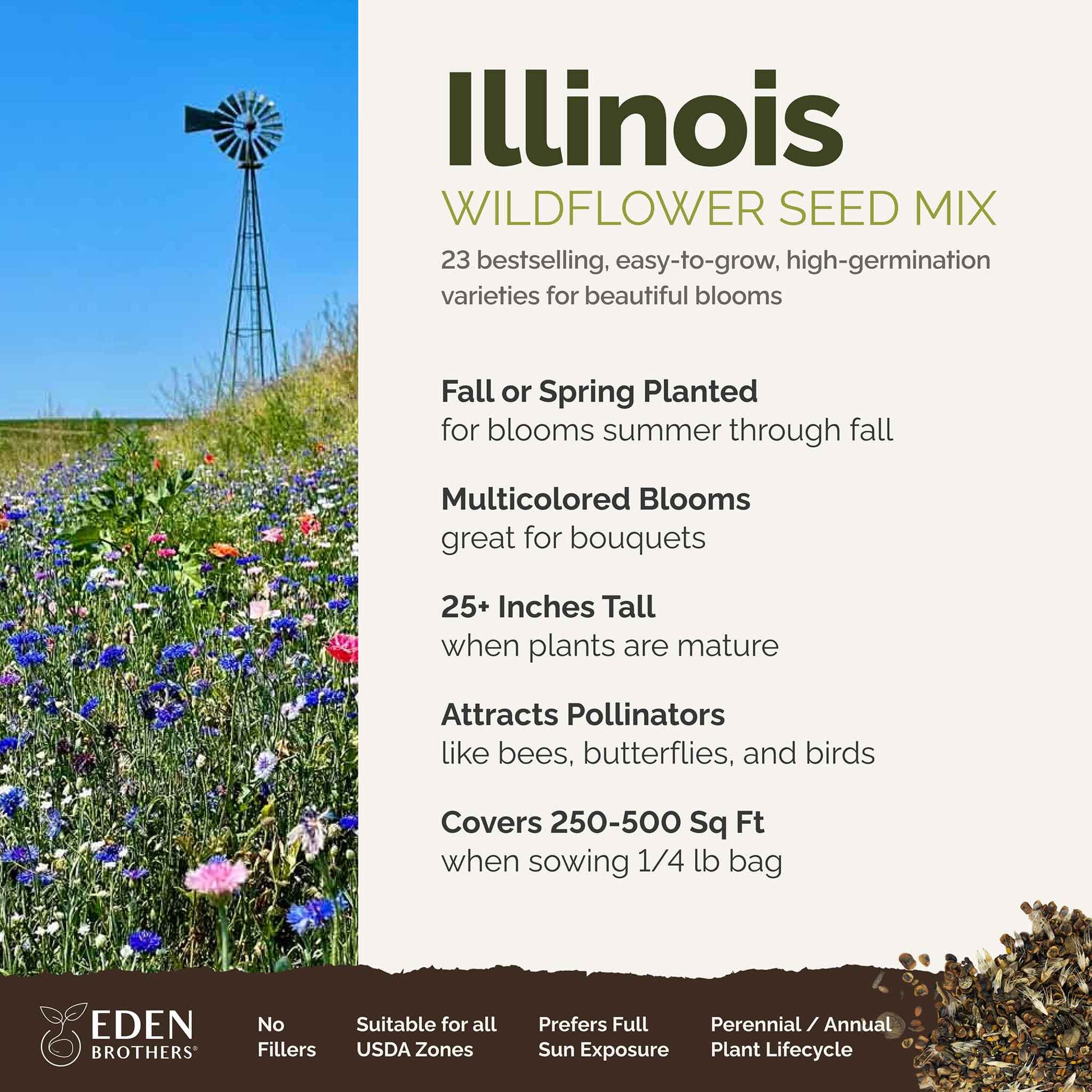best bulk wildflower seeds Illinois Wildflower Seed Mix