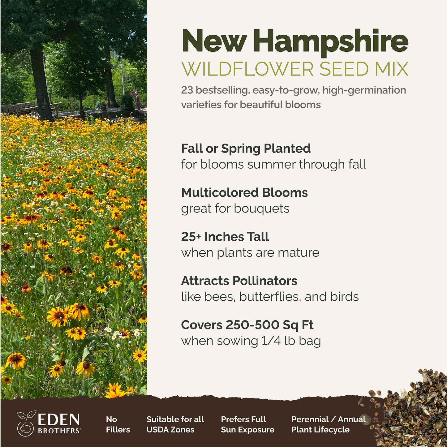 quick growing wildflower seeds Bulk New Hampshire Wildflower Seed Mix