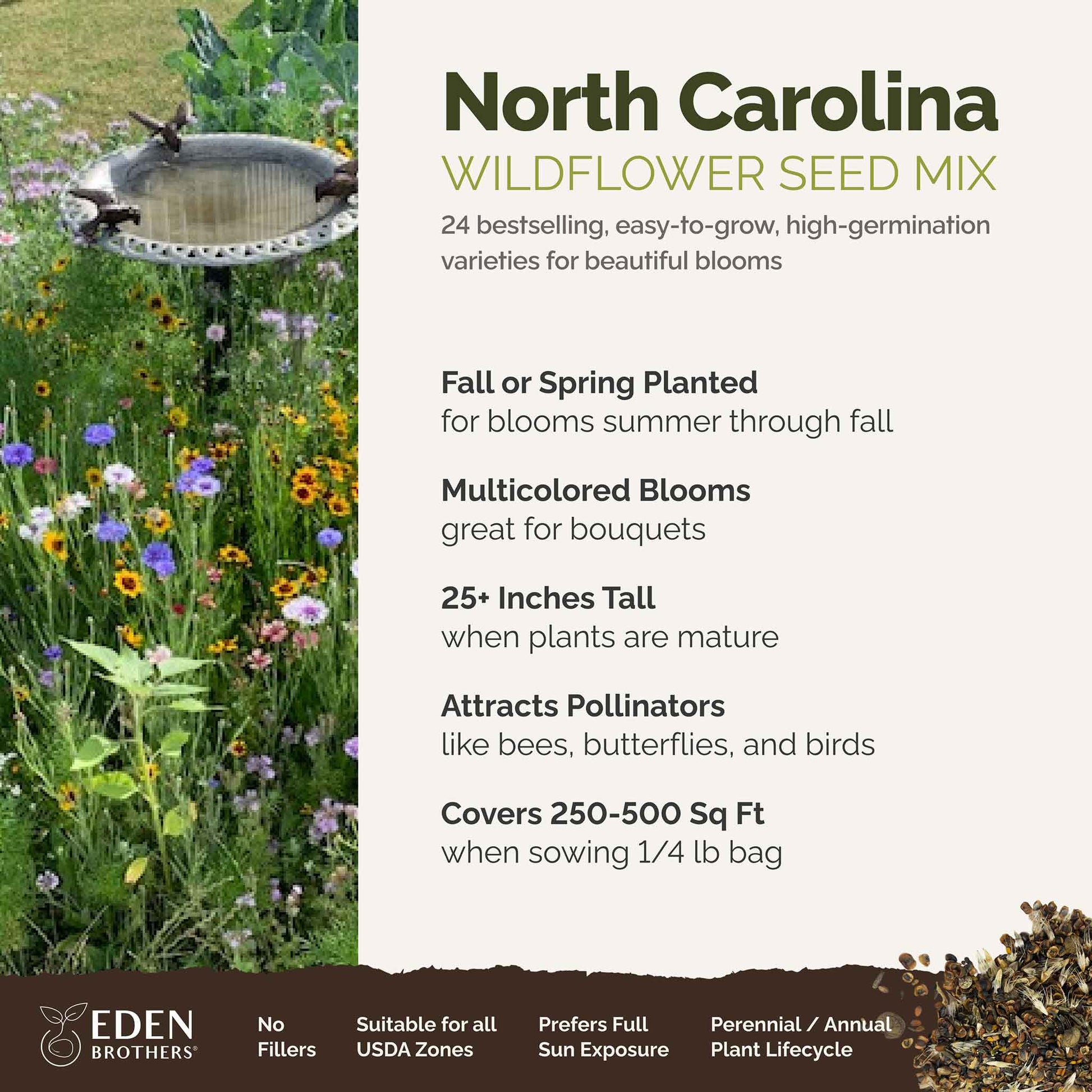 native ny wildflower seeds Bulk North Carolina Wildflower Seed Mix