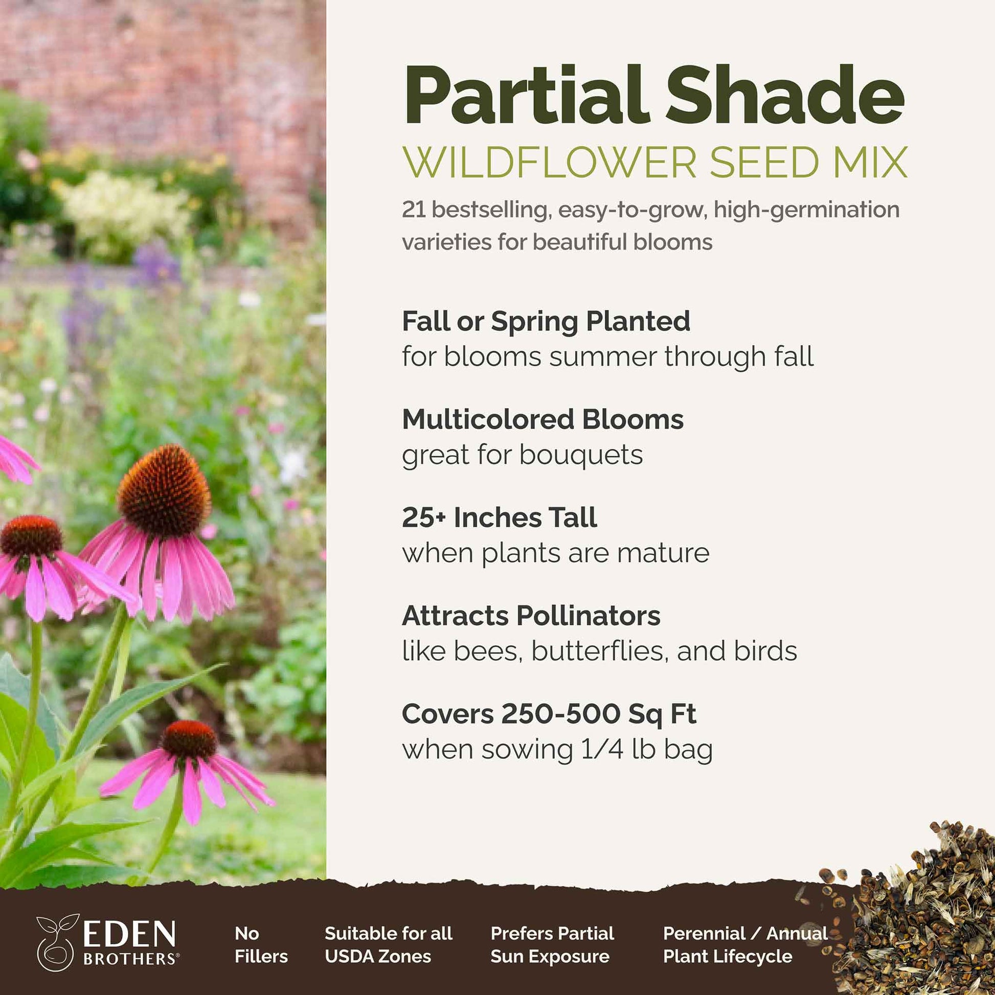 seed needs wildflower mixes Bulk Partial Shade Wildflower Seed Mix